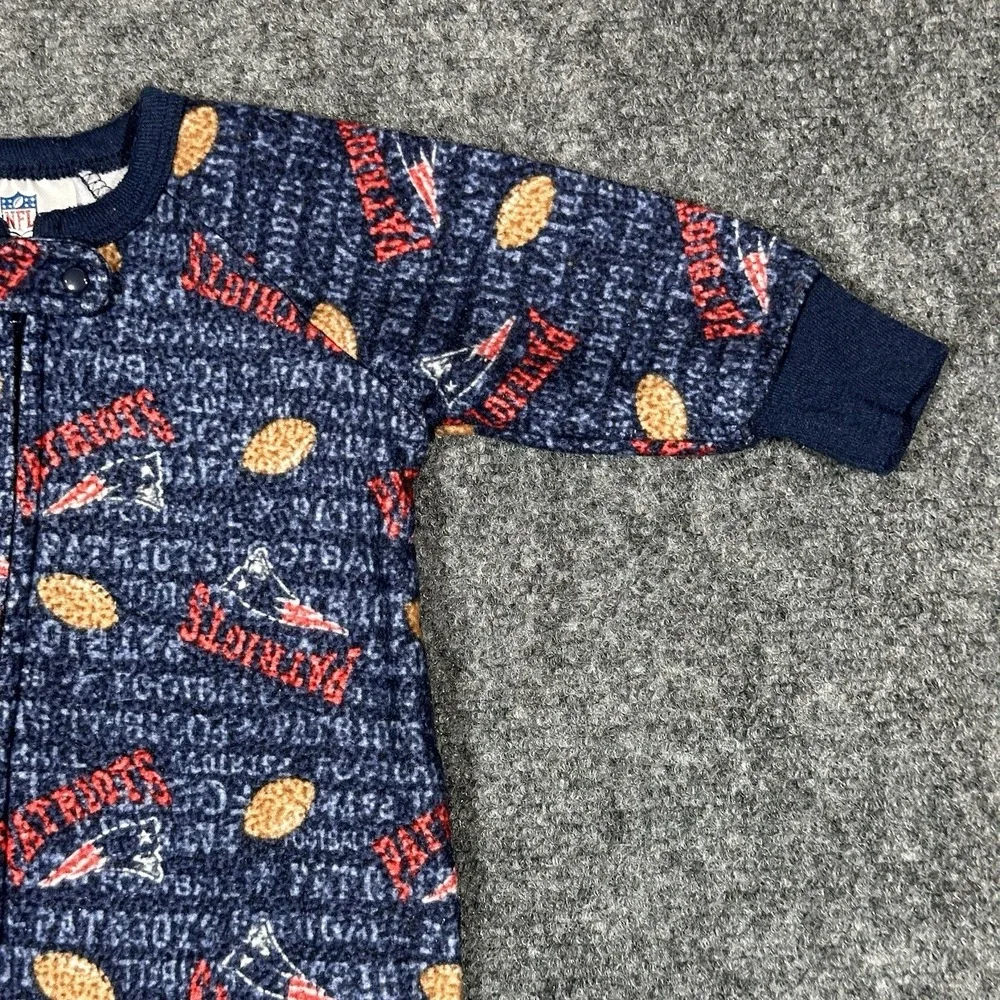 NFL 12 MonthToddler Sleepwear All Over Print Zip Up Coverall Pajamas Choose Team